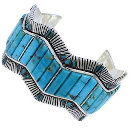 Southwest Sterling Silver Turquoise Cuff Bracelet GS76338