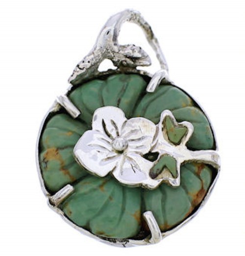 Sterling Silver Turquoise Flower Dragonfly Jewelry Pendant MX23959