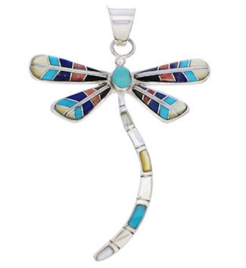 Multicolor Dragonfly Sterling Silver Jewelry Pendant MX24054