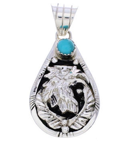 Silver And Turquoise Eagle Pendant AX23566