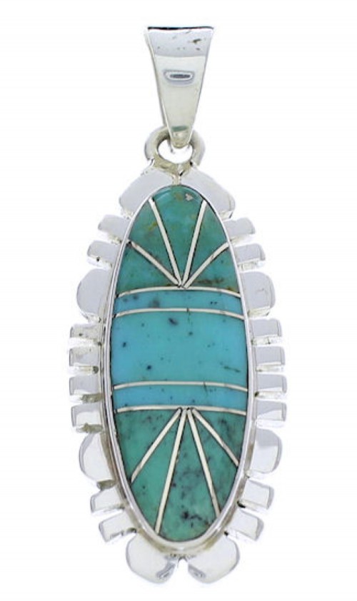 Turquoise And Silver Southwest Pendant Jewelry PX30300