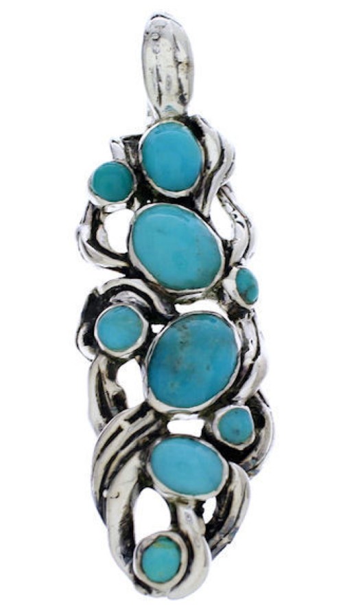 Genuine Sterling Silver And Turquoise Southwest  Pendant PX30335