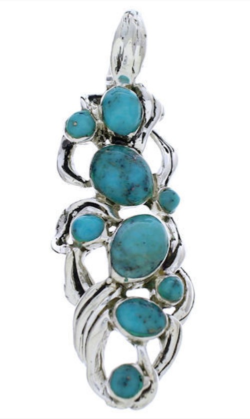 Turquoise Jewelry Sterling Silver Pendant PX30343