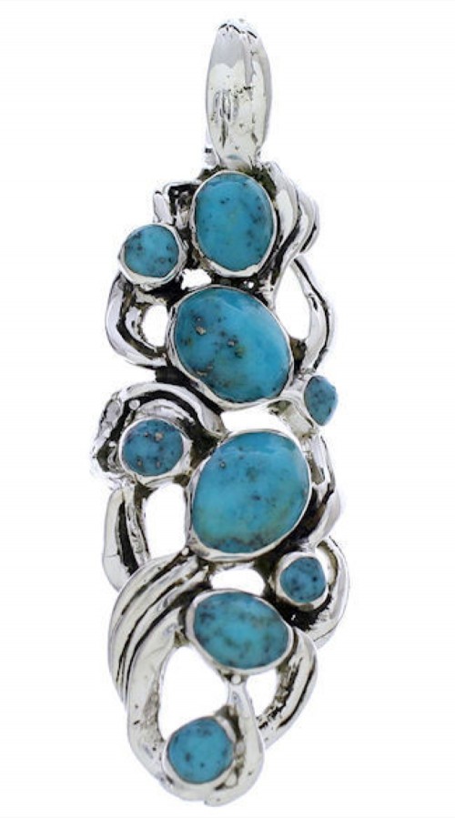 Southwest Silver Turquoise Pendant PX30346