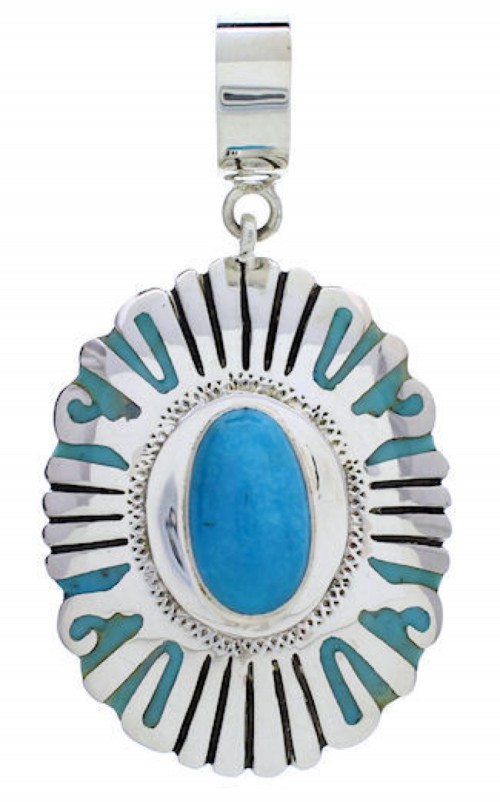 Turquoise Genuine Sterling Silver Jewelry Southwest Pendant PX30382