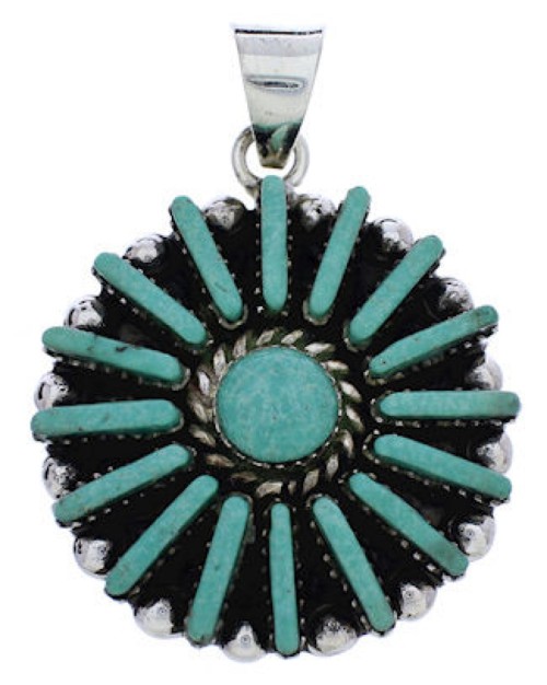 Turquoise And Genuine Sterling Silver Slide Pendant EX28617