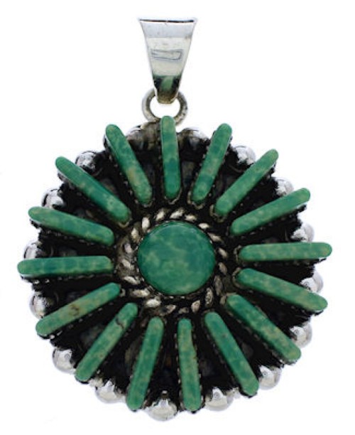 Southwest Sterling Silver And Turquoise Pendant Jewelry EX28620