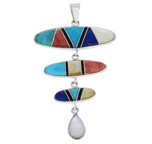 Sterling Silver Turquoise Multicolor Pendant PX23949