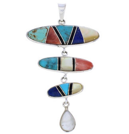 Multicolor Sterling Silver and Turquoise Pendant PX23969