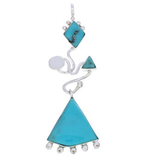 Turquoise Sterling Silver Southwest Jewelry Pendant PX24020