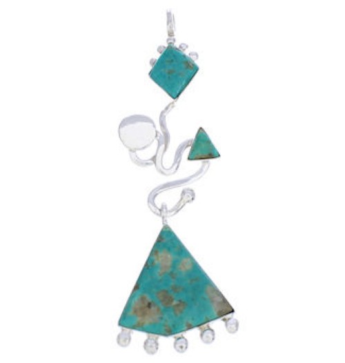  Southwest Silver Turquoise Jewelry Pendant PX24036