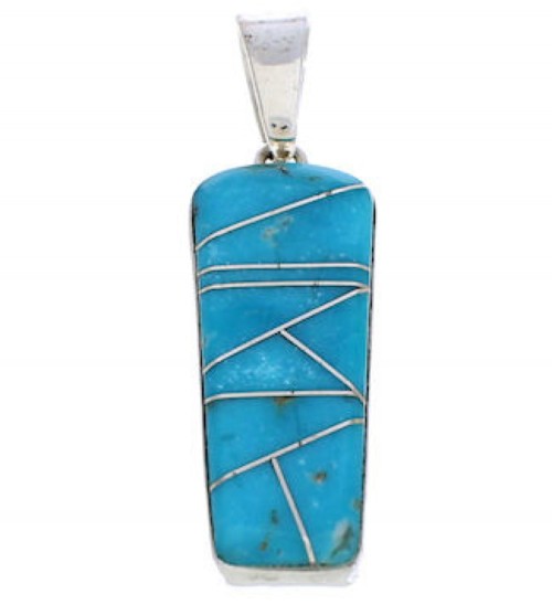 Turquoise Inlay Silver Pendant PX24055