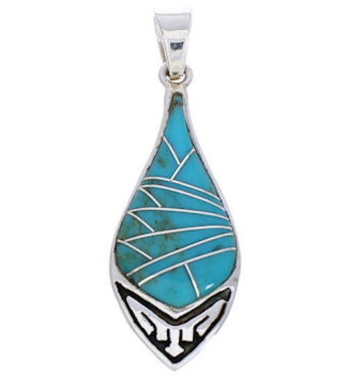 Sterling Silver Southwest Turquoise Pendant PX24114