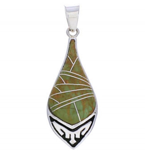 Turquoise Inlay and Silver Jewelry Pendant PX24119