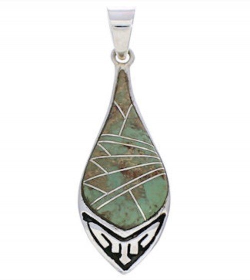 Silver and Turquoise Inlay Jewelry Pendant PX24126