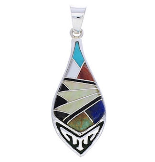 Sterling Silver and Turquoise Multicolor Pendant PX24132