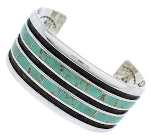 Sterling Silver Turquoise Southwestern Jewelry Cuff Bracelet EX27558