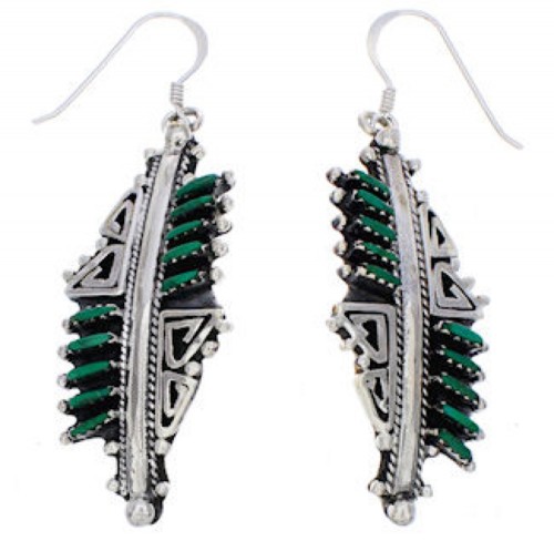 Southwest Jewelry Turquoise Needlepoint Water Wave Hook Dangle Earrings PX33005