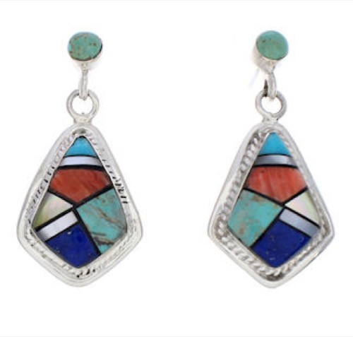 Southwest Jewelry Multicolor Post Dangle Earrings PX33055