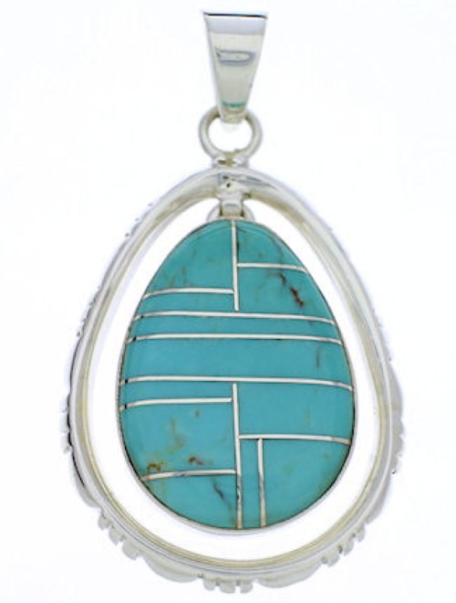 Genuine Sterling Silver Southwest Turquoise Pendant PX30110