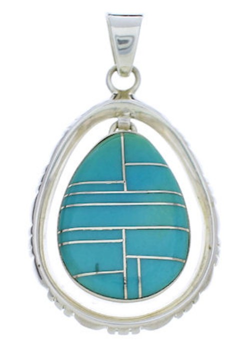 Turquoise Jewelry Sterling Silver Southwestern Pendant PX30118