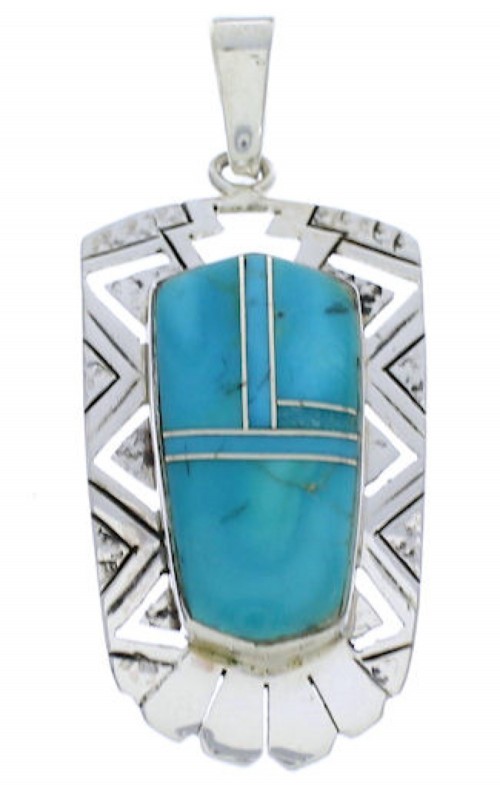 Southwestern Turquoise Inlay Pendant Jewelry PX30164