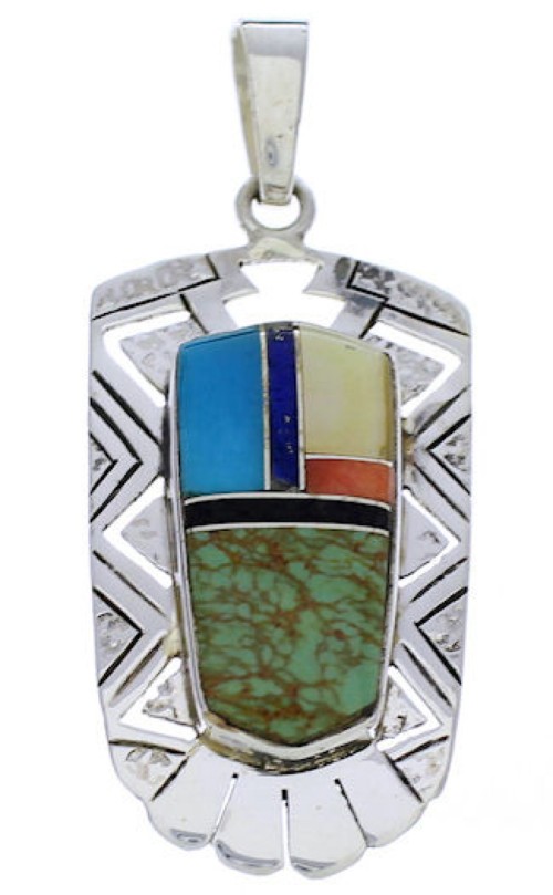 Southwestern Multicolor Inlay Pendant Jewelry PX30172