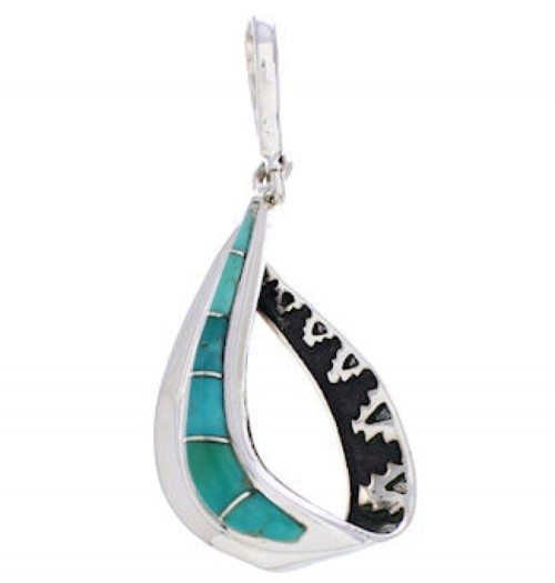 Turquoise Inlay Southwestern Slide Pendant EX29621