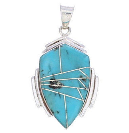 Southwestern Jewelry Turquoise And Silver Pendant EX29632