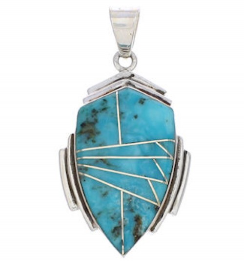 Turquoise And Genuine Sterling Silver Pendant Jewelry EX29633