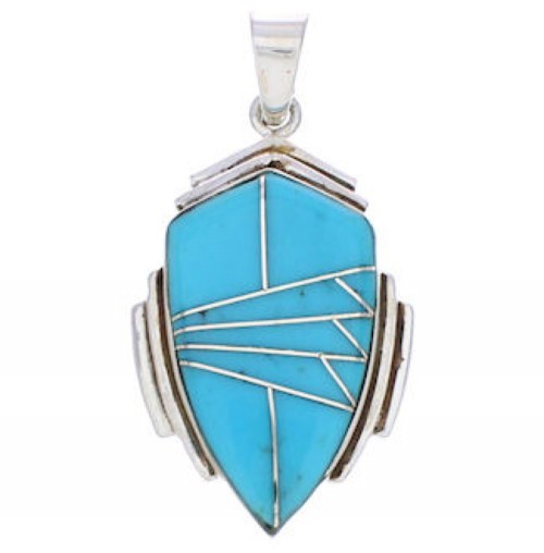 Sterling Silver And Turquoise Southwestern Pendant EX29638