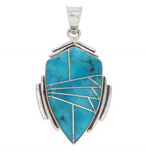 Turquoise Southwest Sterling Silver Pendant EX29640