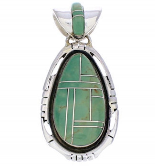 Genuine Sterling Silver And Turquoise Slide Pendant EX29670