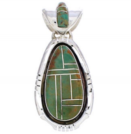 Genuine Sterling Silver Jewelry Turquoise Pendant EX29678
