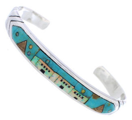 Native American Pueblo Or Village Design Multicolor Bracelet MX27578
