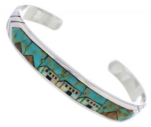 Native American Village Design Turquoise Multicolor Bracelet MX27582