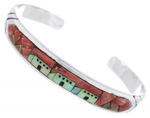 Silver Native American Design Turquoise Multicolor Bracelet MX27588