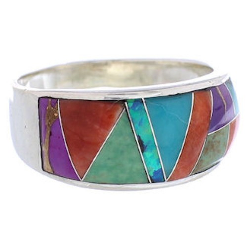 WhiteRock Silver Jewelry Sunrise Multicolor Ring Size 8-3/4 PX38350