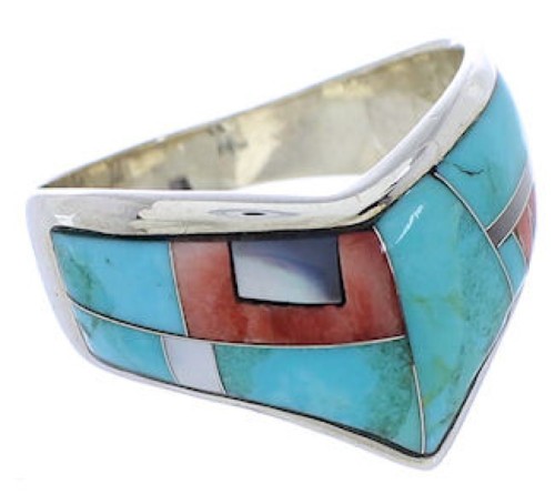 Sterling Silver Multicolor Southwest Ring Size 8-1/2 JX37916