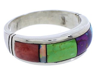 Multicolor And Genuine Sterling Silver Ring Size 7-1/2 EX51004