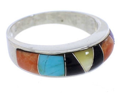 Multicolor Authentic Sterling Silver Ring Size 7-3/4 JX37964