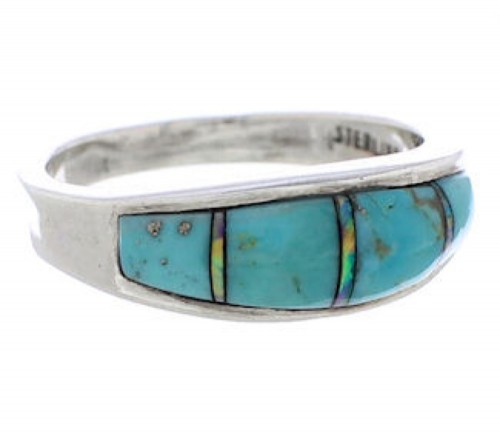 Southwest Sterling Silver Turquoise And Opal Ring Size 6-1/2 CX50617