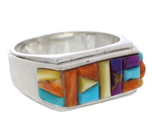 Sterling Silver Multicolor Jewelry Ring Size 9-1/2 CX50783
