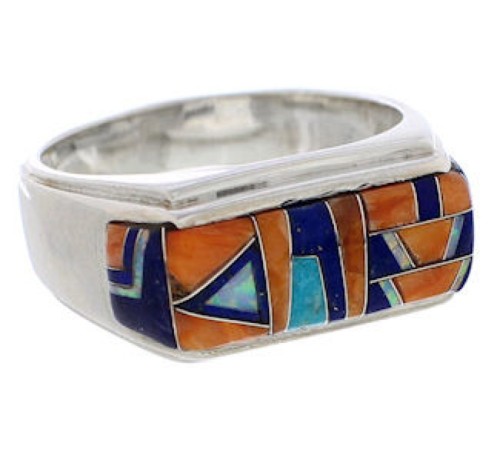 Silver Southwestern Jewelry Multicolor Ring Size 8-1/2 CX50819