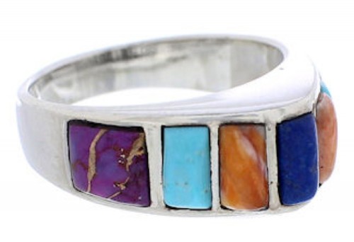 Multicolor Authentic Sterling Silver Southwest Ring Size 6-1/2 CX50867