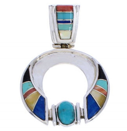 Multicolor Southwest Sterling Silver Slide Pendant EX30702