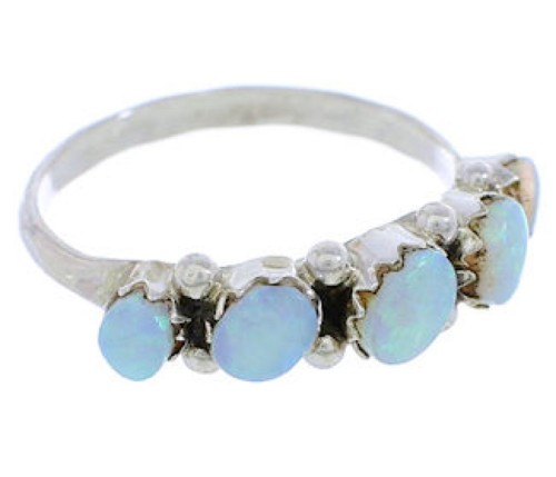 Zuni Opal And Sterling Silver Ring Size 6-1/2 RX113360