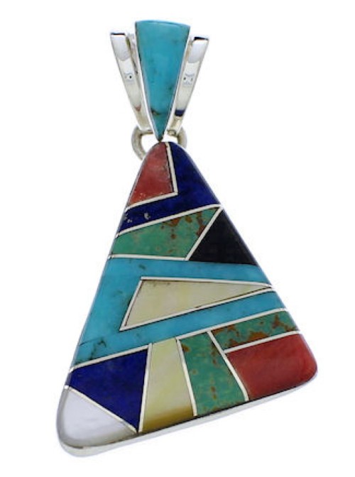 Sterling Silver Turquoise Multicolor Pendant Jewelry PX23821