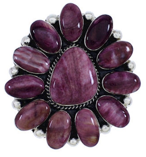 Large Statement Purple Oyster Silver Southwest Ring Size 8-1/2 YX36022