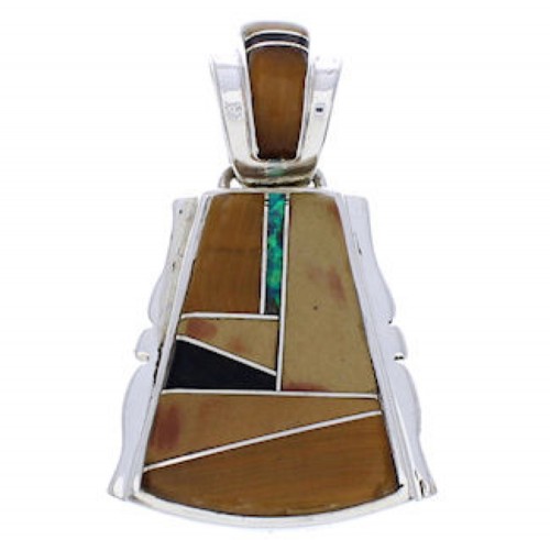 Multicolor Southwestern Sterling Silver Pendant EX29745